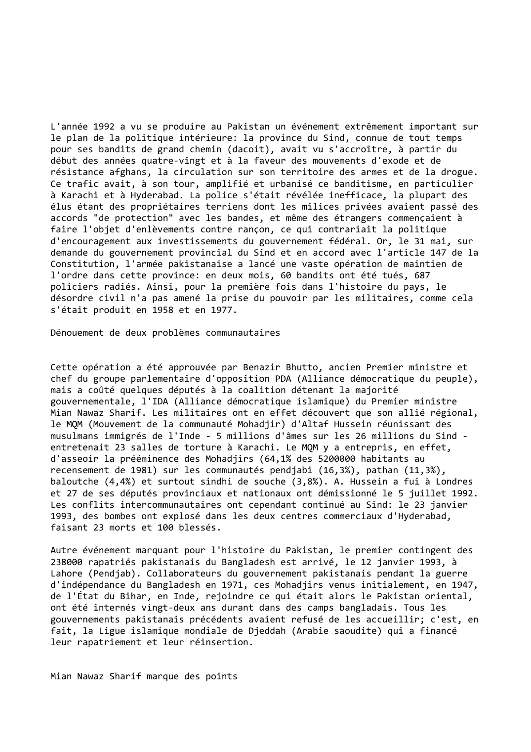Prévisualisation du document Pakistan (1992-1993): Conflit constitutionnel