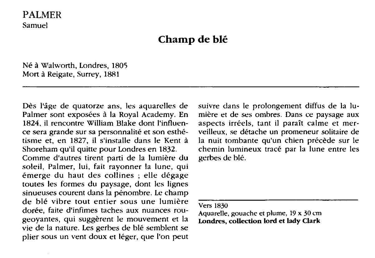 Prévisualisation du document PALMER Samuel : Champ de blé