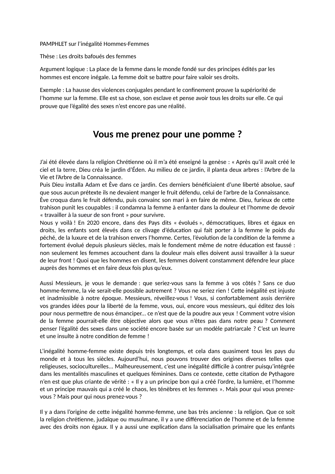 Prévisualisation du document Pamphlet Inégalité hommes Femmes