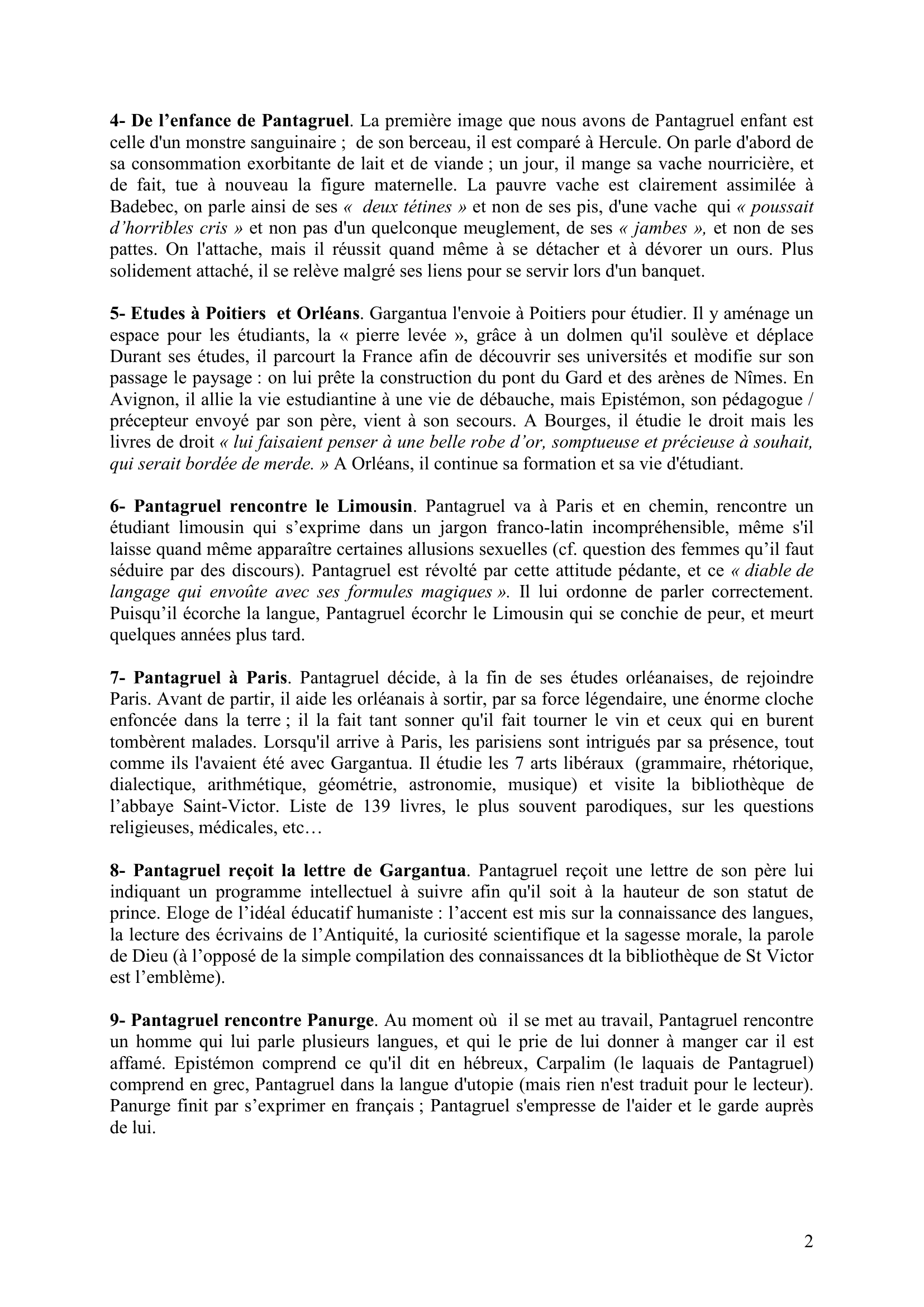 Prévisualisation du document Pantagruel de Rabelais - Résumé