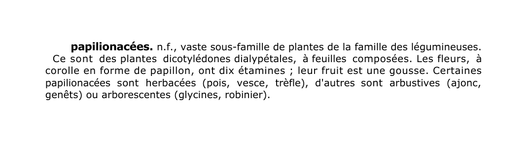 Prévisualisation du document papilionacées.