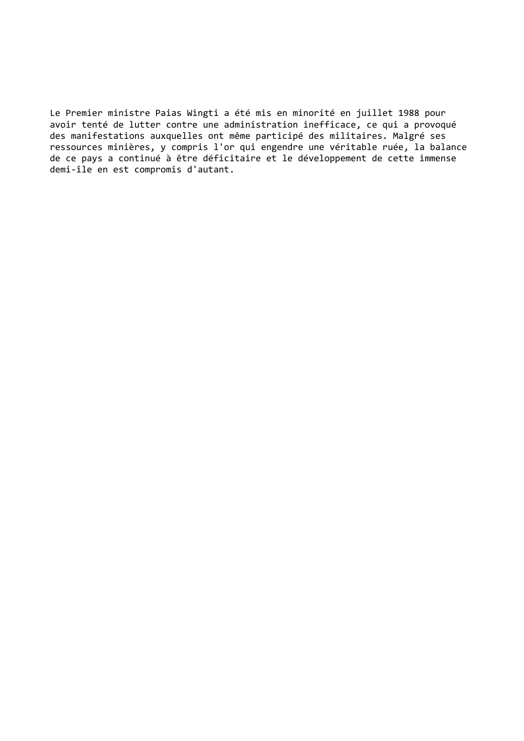 Prévisualisation du document Papouasie-Nouvelle-Guinée (1988-1989)