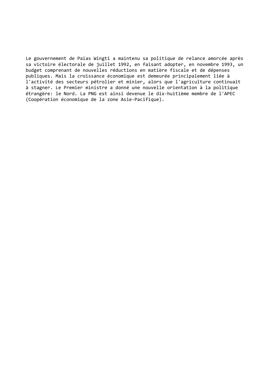 Prévisualisation du document Papouasie-Nouvelle-Guinée (1993-1994)