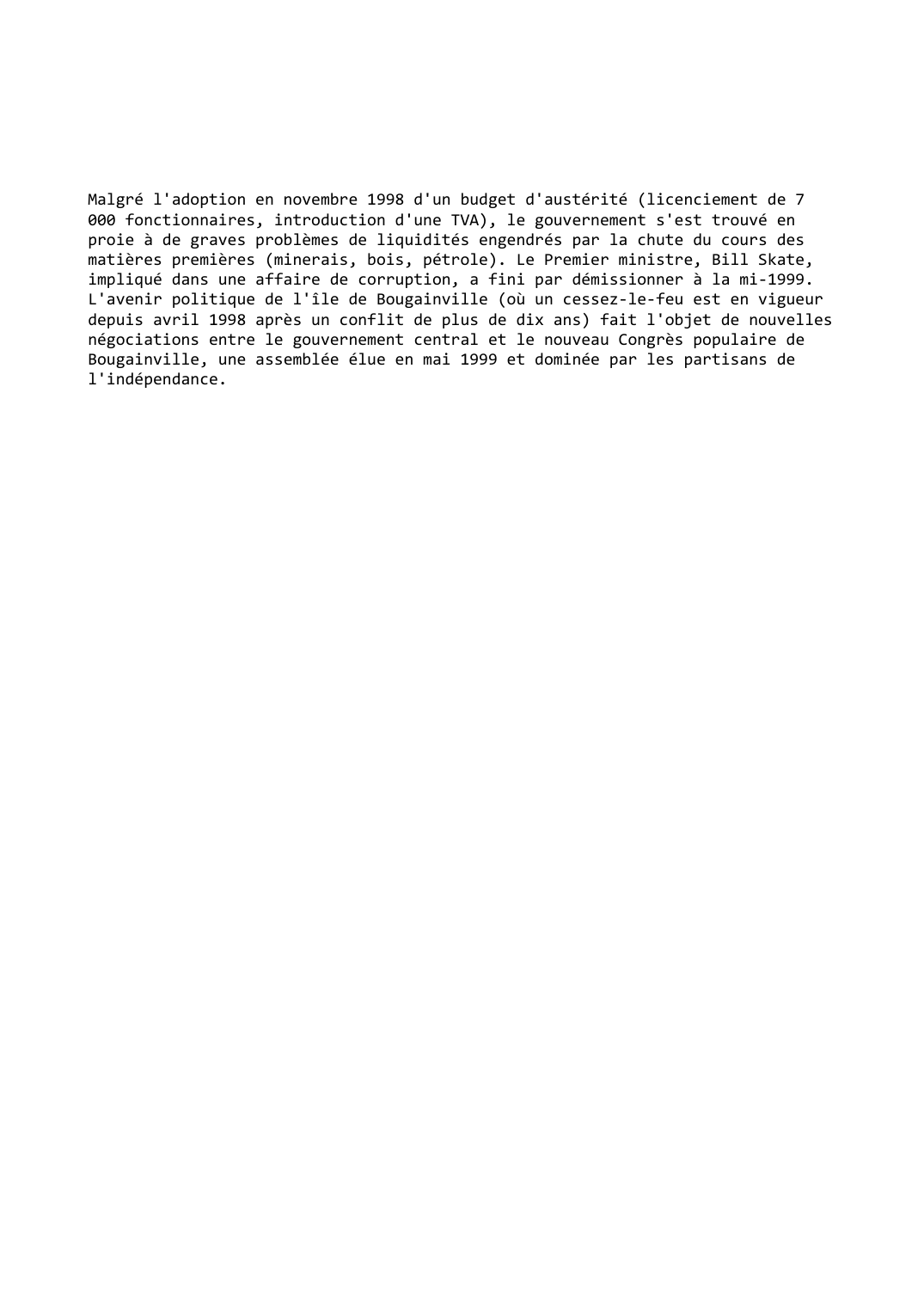 Prévisualisation du document Papouasie-Nouvelle-Guinée (1998-1999)