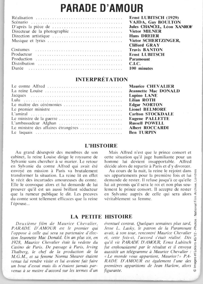 Prévisualisation du document PARADE D'AMOUR