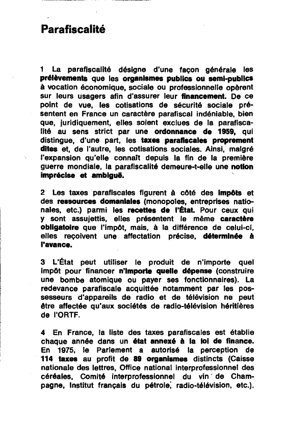 Prévisualisation du document Parafiscalité