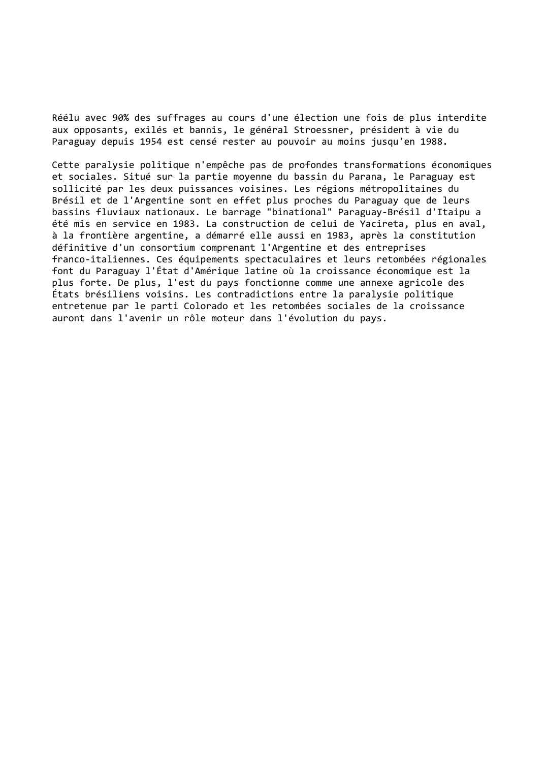 Prévisualisation du document Paraguay (1982-1983)