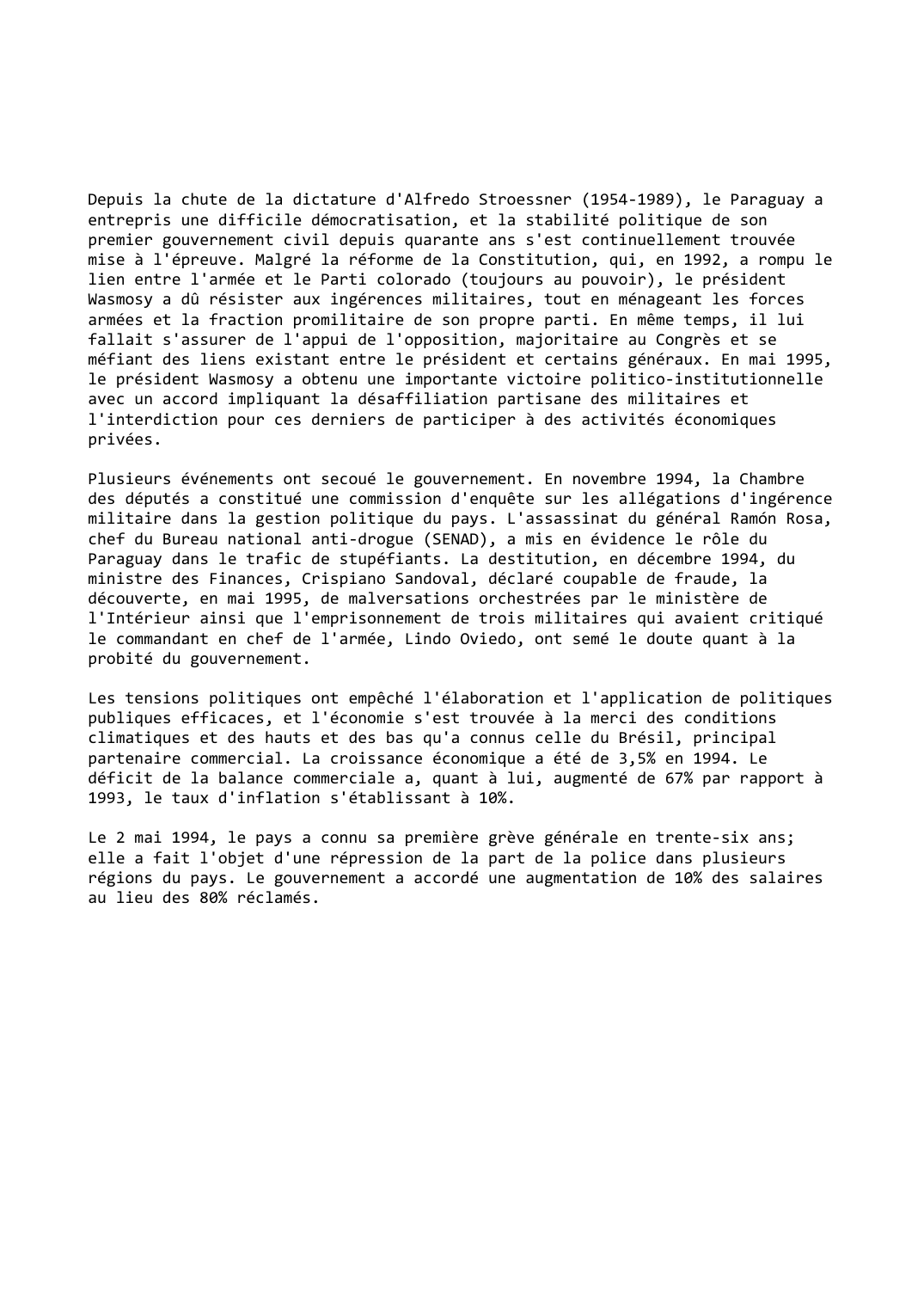 Prévisualisation du document Paraguay (1994-1995)