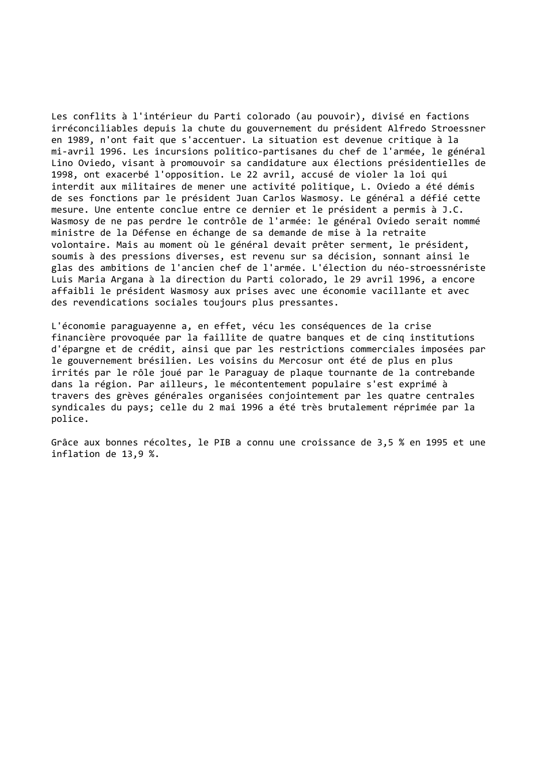 Prévisualisation du document Paraguay (1995-1996)