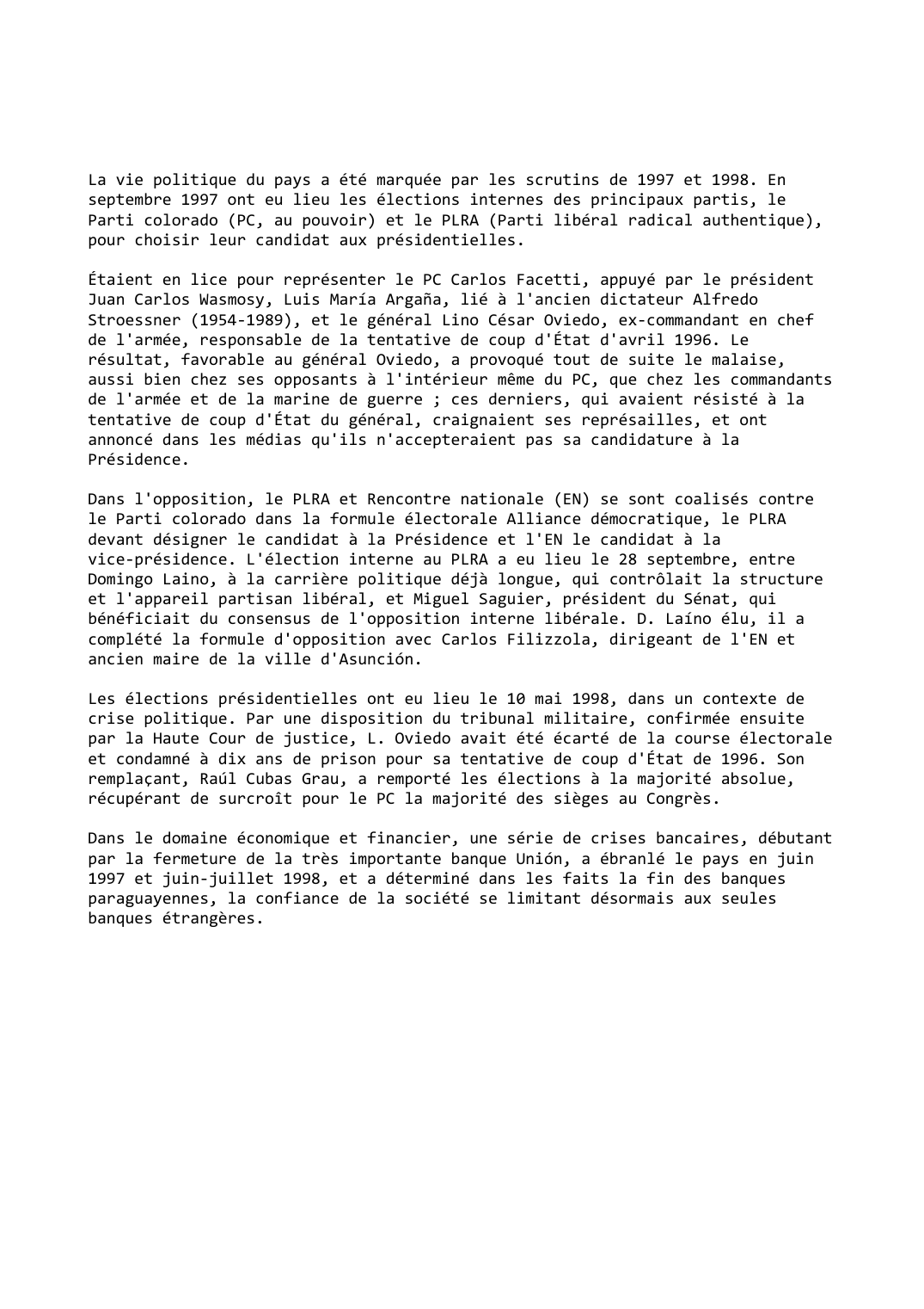 Prévisualisation du document Paraguay (1997-1998)