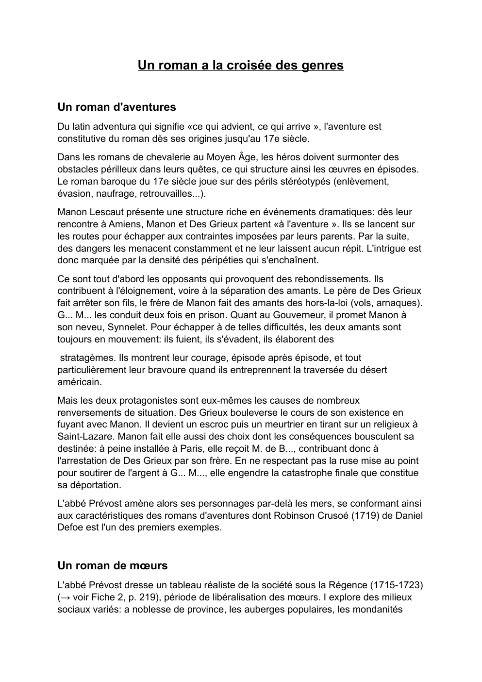 Prévisualisation du document parcours Manon Lescaut