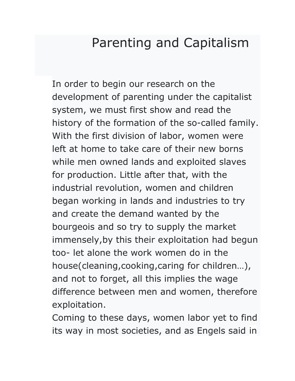 Prévisualisation du document Parenting and capitalism