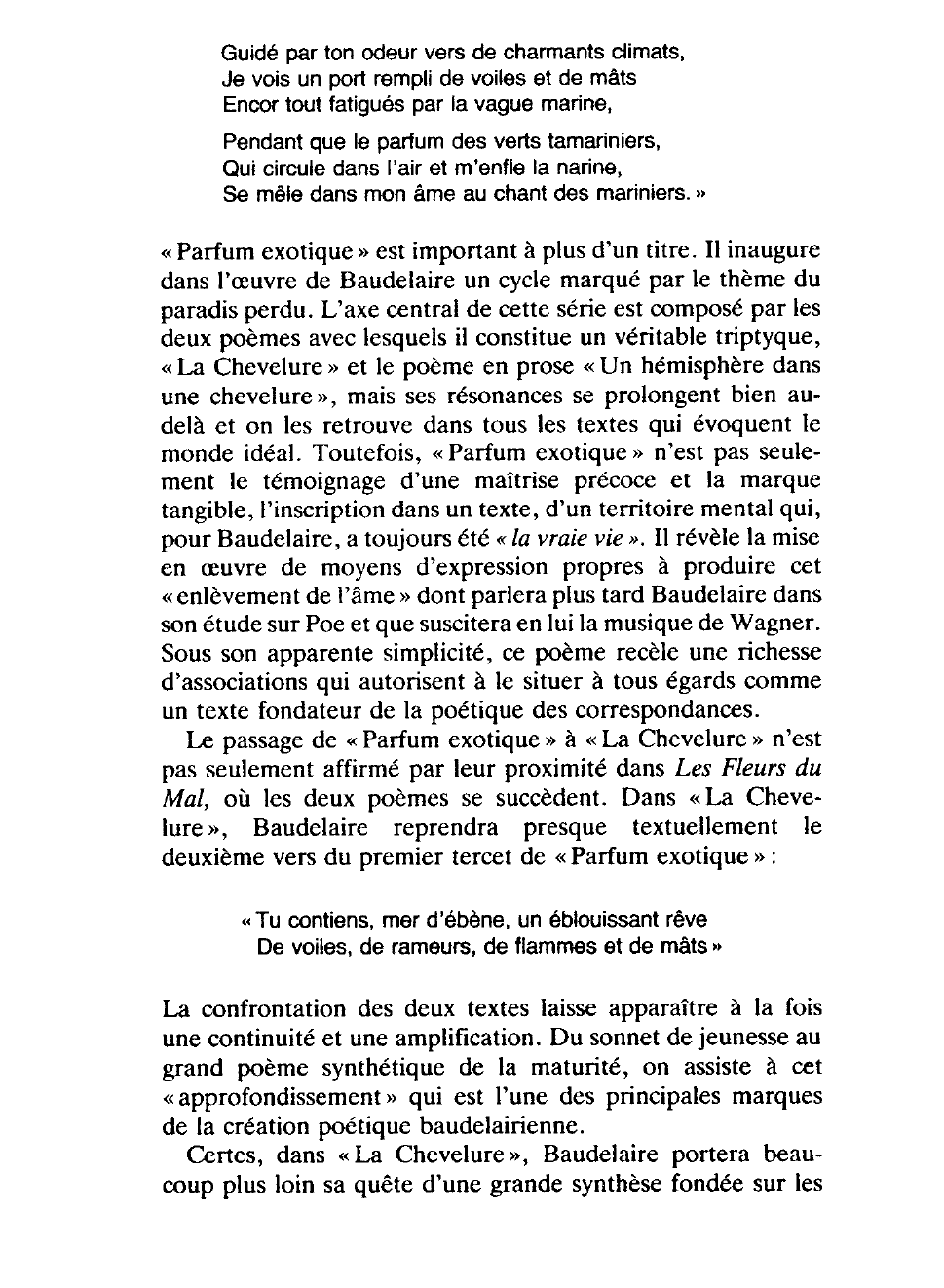 Prévisualisation du document Parfum exotique de Baudelaire