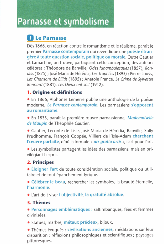 Prévisualisation du document Parnasse et S\jmbolisme
0

Le Parnasse

Dès 1866, en réaction contre le romantisme et le réalisme, paraît le
premier Parnasse...