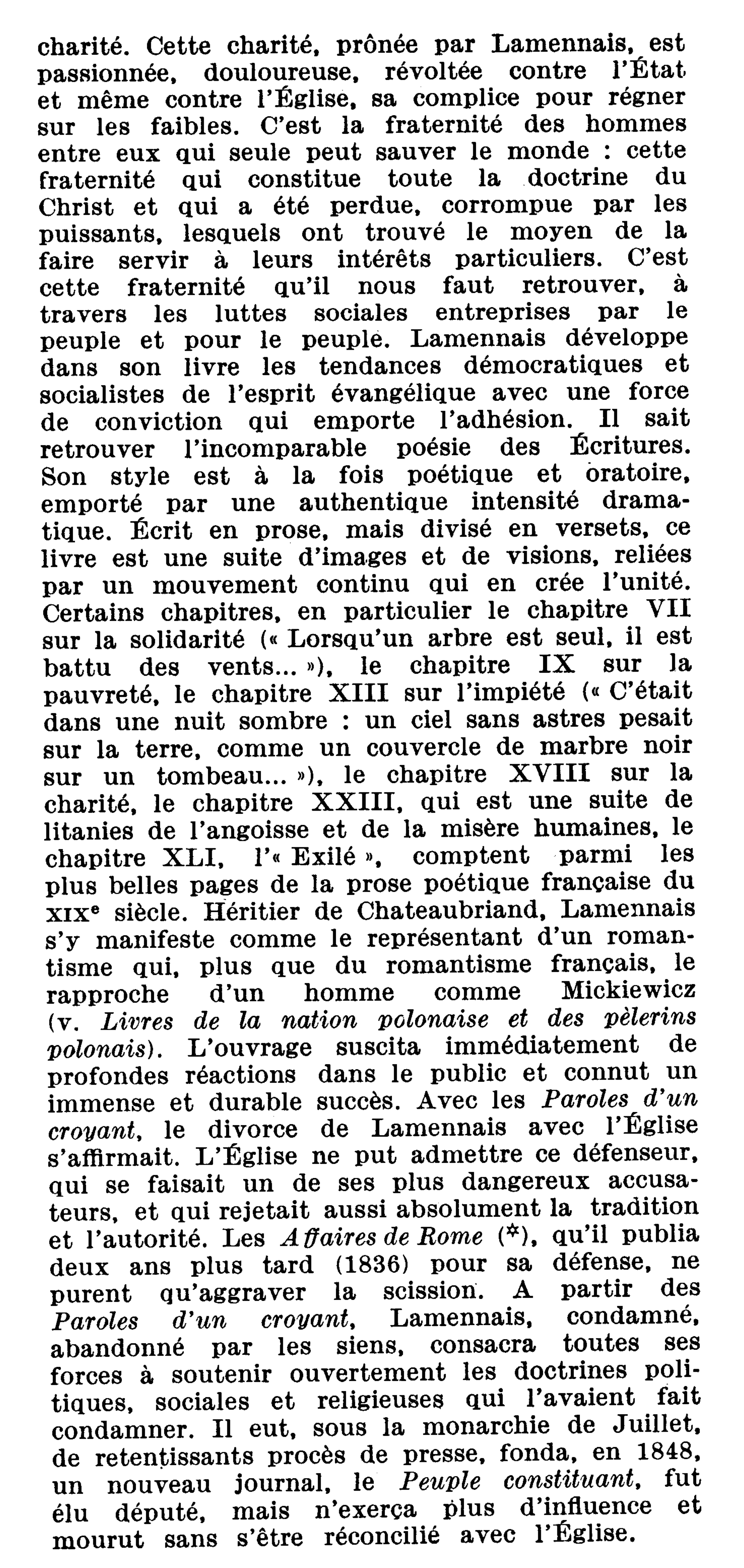 Prévisualisation du document PAROLES D’UN CROYANT Hugues-Félicité-Robert de Lamennais