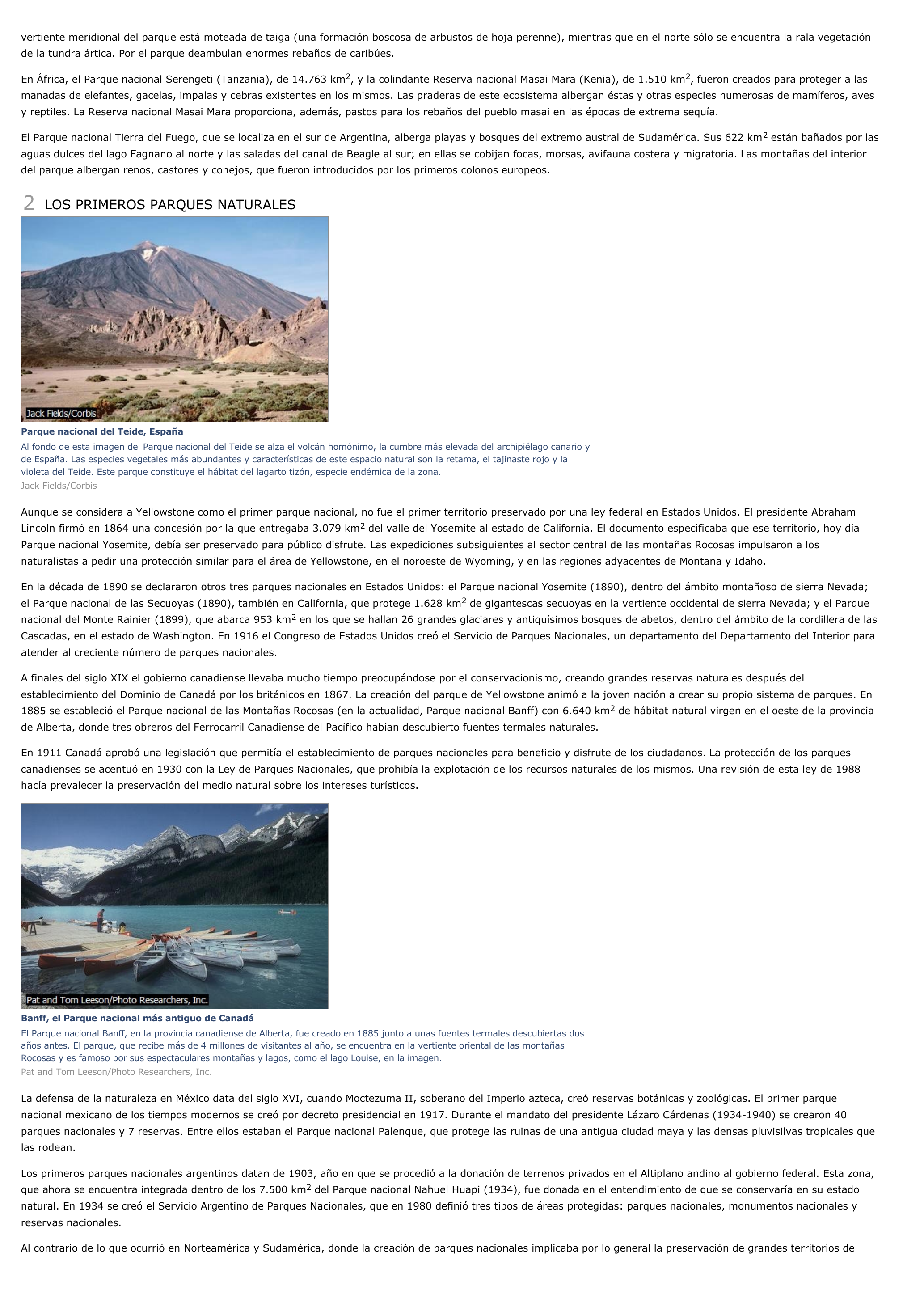 Prévisualisation du document Parques nacionales y reservas naturales - geografía.