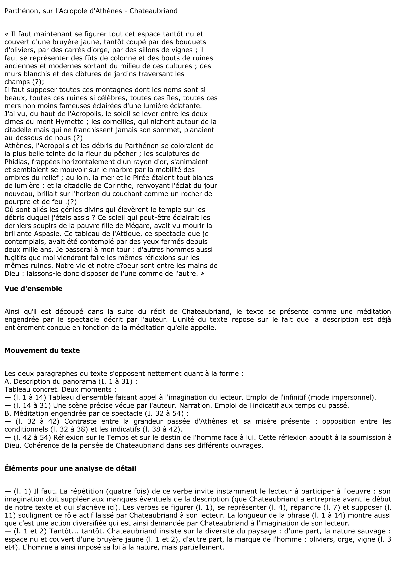 Prévisualisation du document Parthénon, sur l'Acropole d'Athènes - Chateaubriand