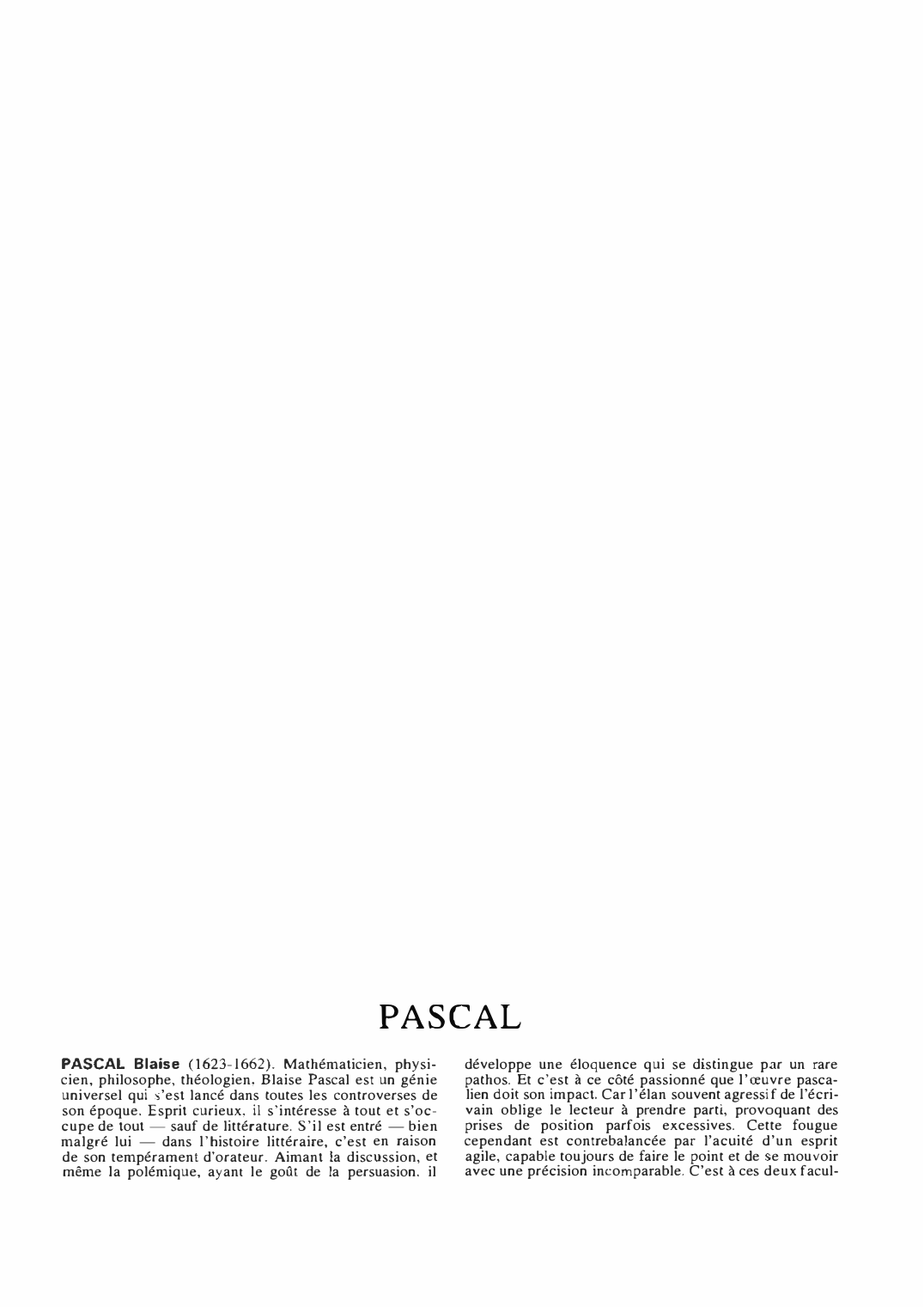 Prévisualisation du document PASCAL Blaise