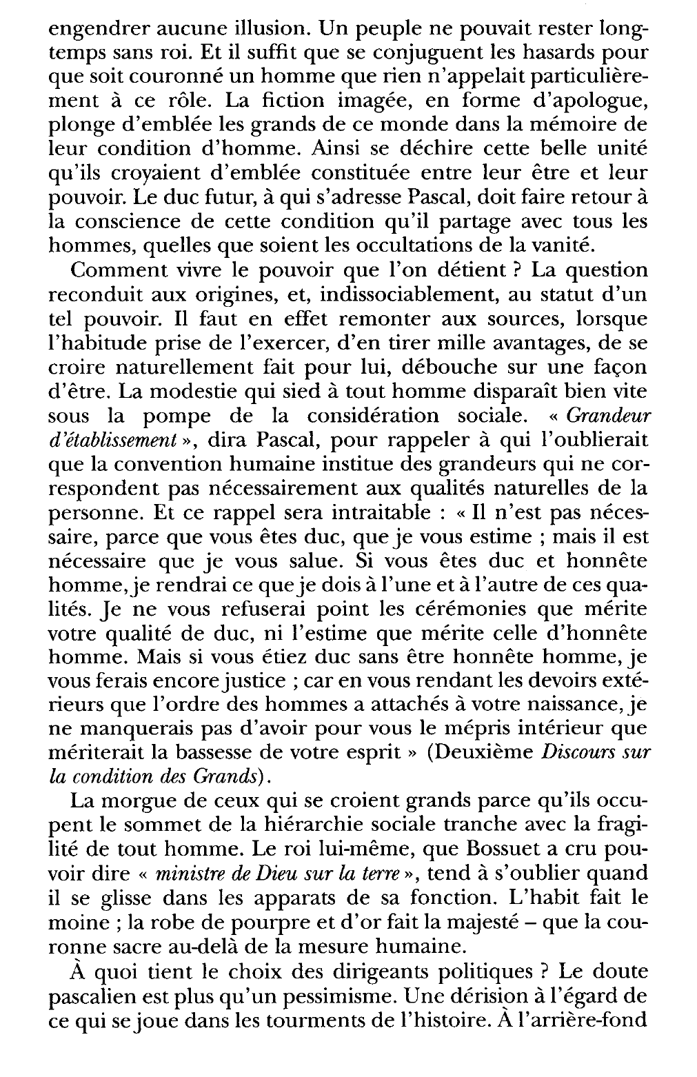 Prévisualisation du document Pascal, Discours sur la condition des Grands, I, OEuvres complètes, Gallimard, Bibliothèque de la Pléiade.