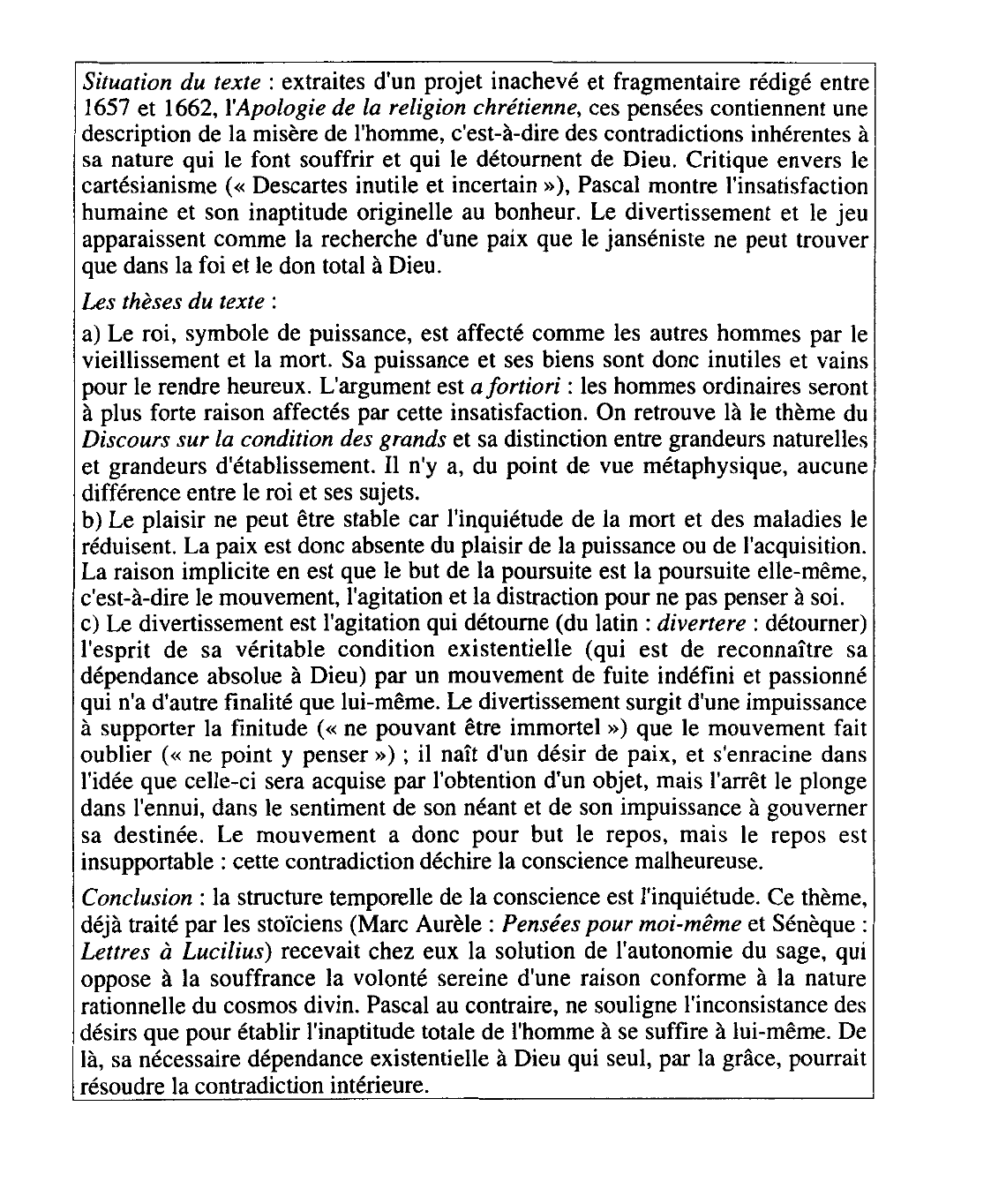 Prévisualisation du document Pascal, Pensées, « Divertissement », § 166, Moralistes du XVIle siècle, éd. Robert Laffont, 1992.