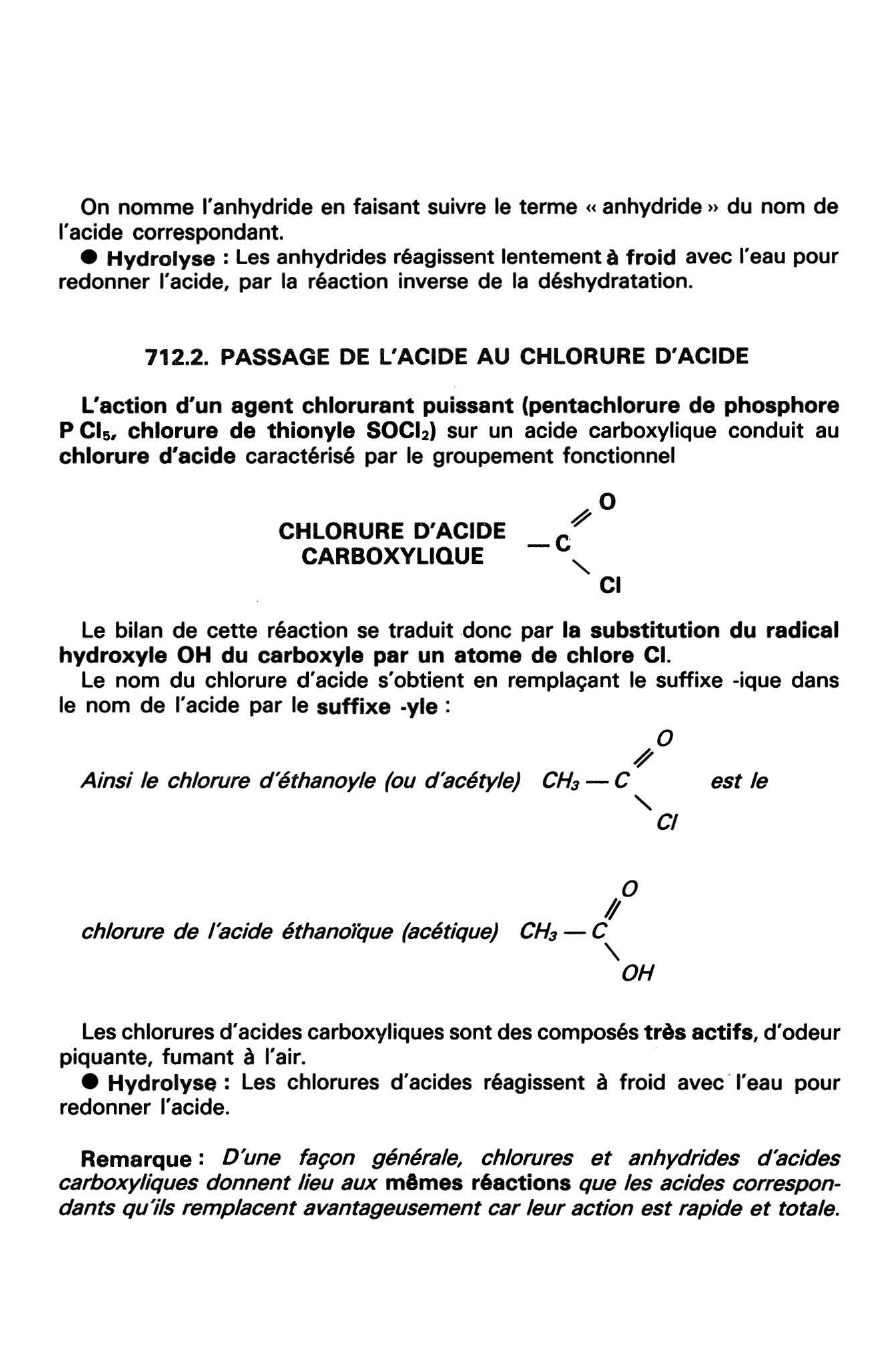 Prévisualisation du document Passage aux fonctions dérivées anhydride et chlorure d'acide
