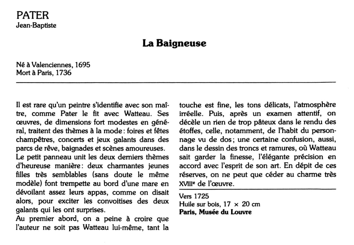 Prévisualisation du document PATER Jean-Baptiste : La Baigneuse