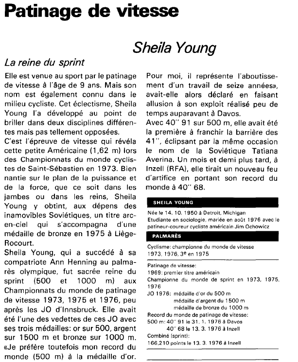 Prévisualisation du document Patinage de vitesse:Sheila Young (sport).