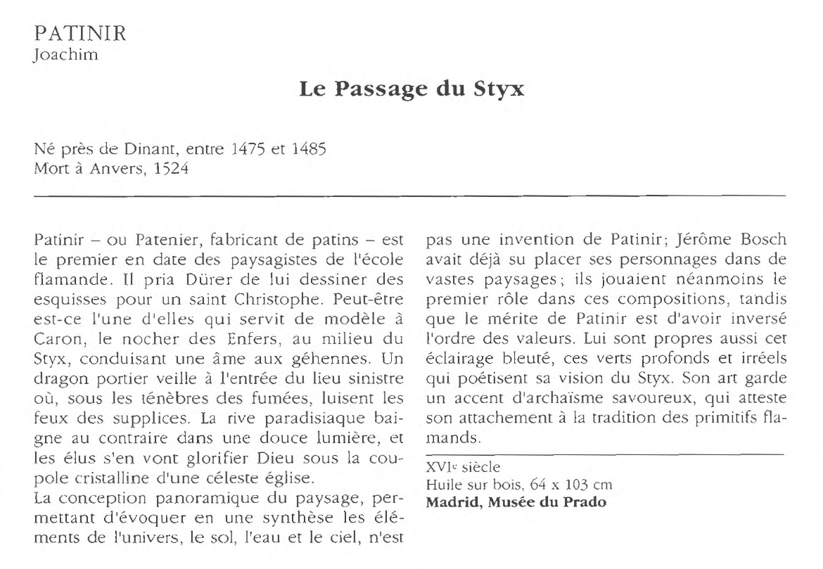 Prévisualisation du document PATINIR Joachim : Le Passage du Styx
