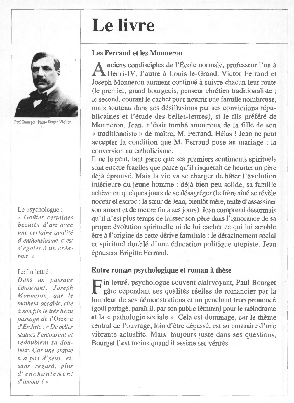 Prévisualisation du document Paul BOURGET : L'Étape