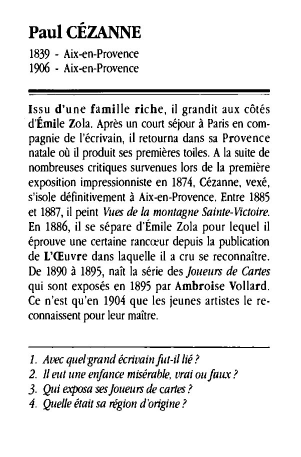 Prévisualisation du document Paul CÉZANNE