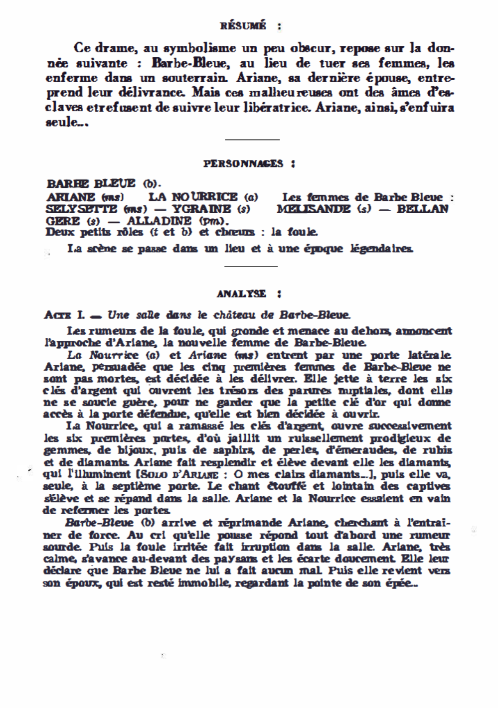 Prévisualisation du document Paul DUKAS: ARIANE ET BARBE-BLEUE (résumé et analyse de l’œuvre – Répertoire lyrique)