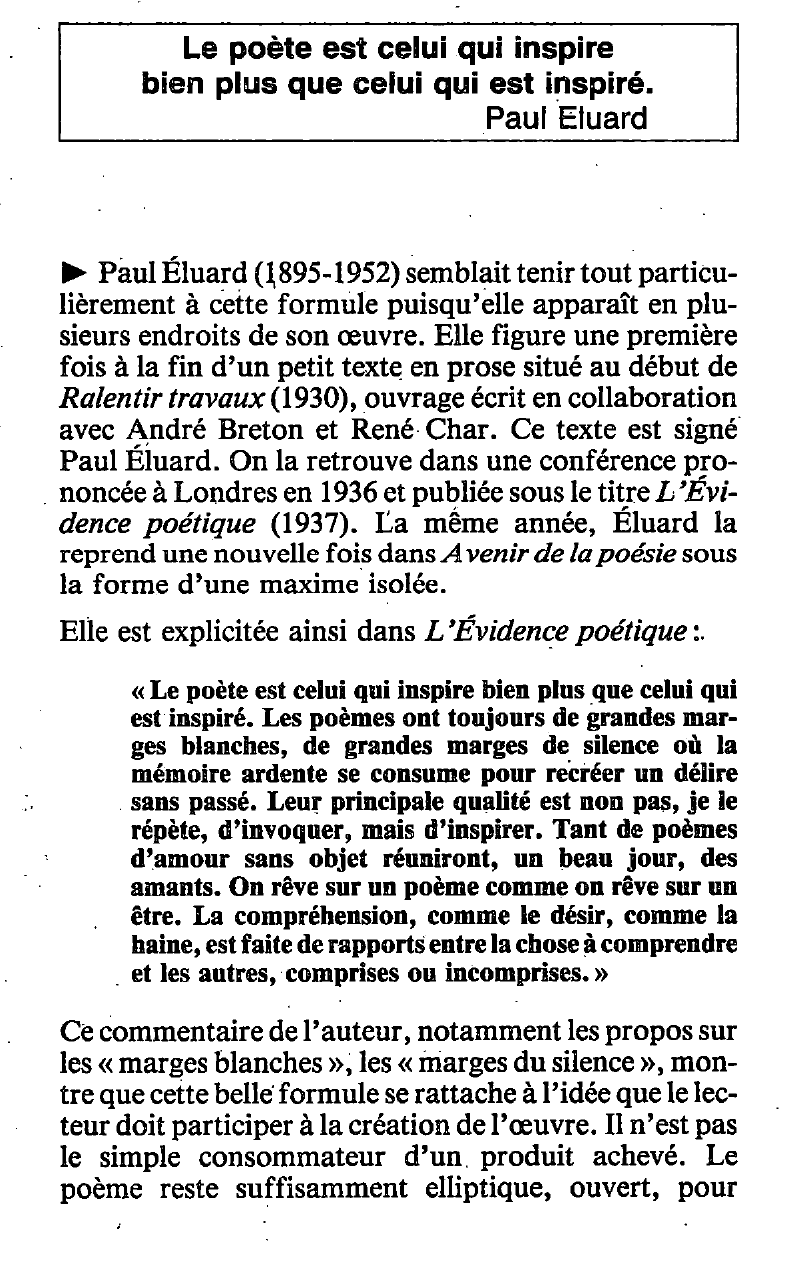 Prévisualisation du document Paul Eluard, si « les poètes parlent pour tous ».