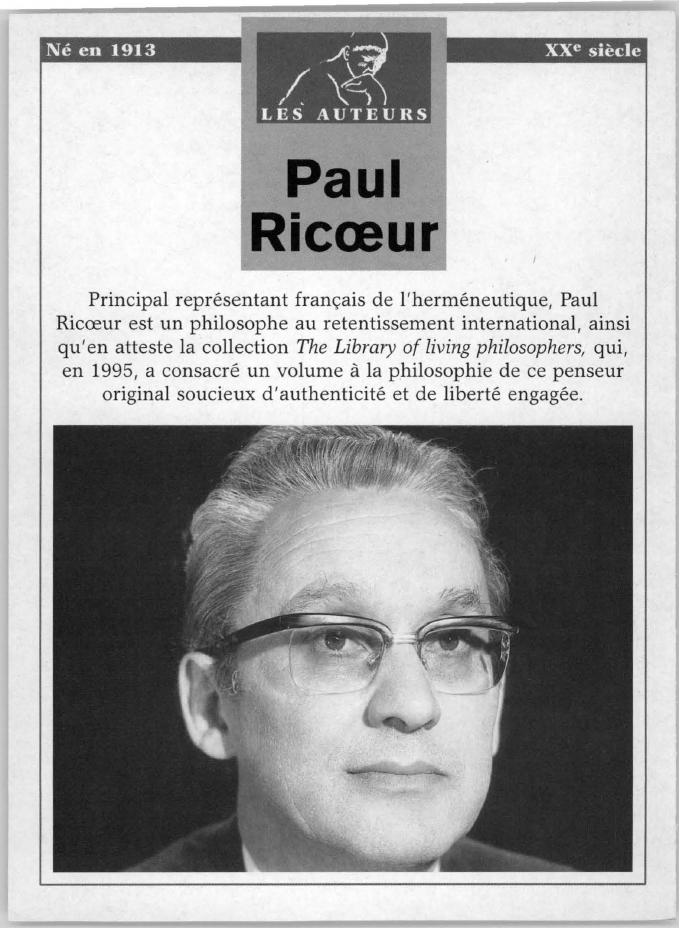 Prévisualisation du document Paul Ricoeur