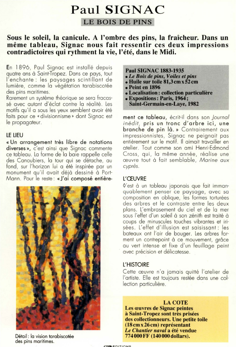 Prévisualisation du document Paul SIGNAC:LE BOIS DE PINS.