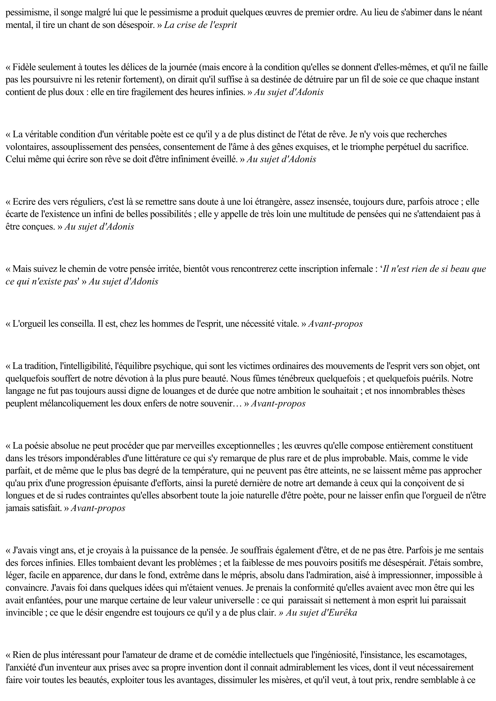 Prévisualisation du document Paul Valéry, Variété, I et II