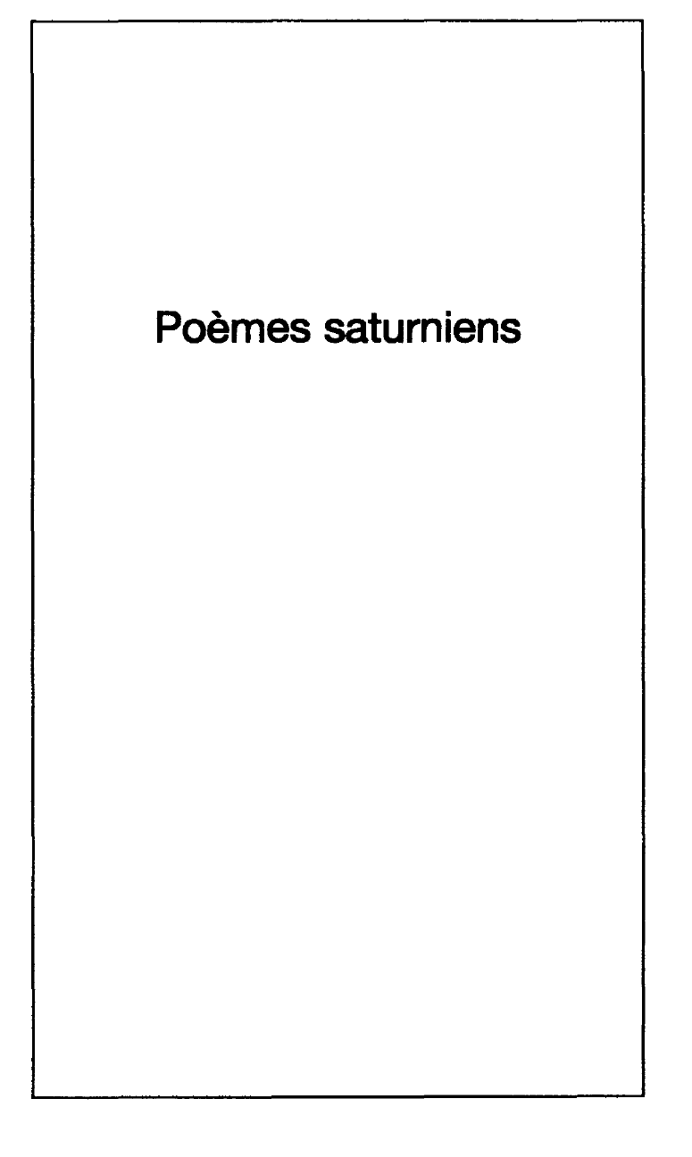 Prévisualisation du document Paul VERLAINE: Poèmes saturniens (Résumé & Analyse)