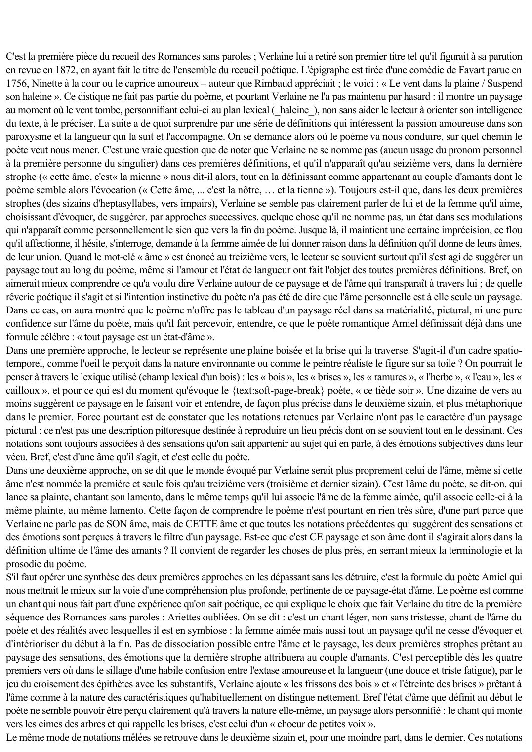 Prévisualisation du document Paul Verlaine - Romances sans paroles, Ariettes oubliées, I.