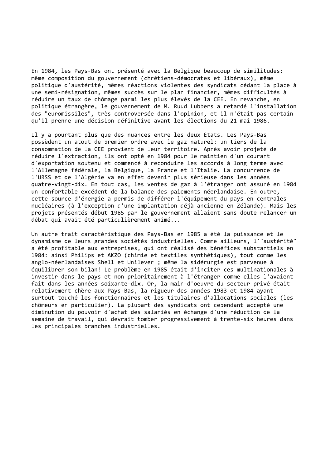 Prévisualisation du document Pays-Bas (1984-1985)