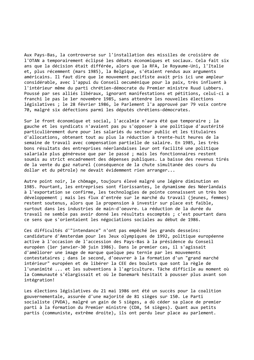 Prévisualisation du document Pays-Bas (1985-1986)
