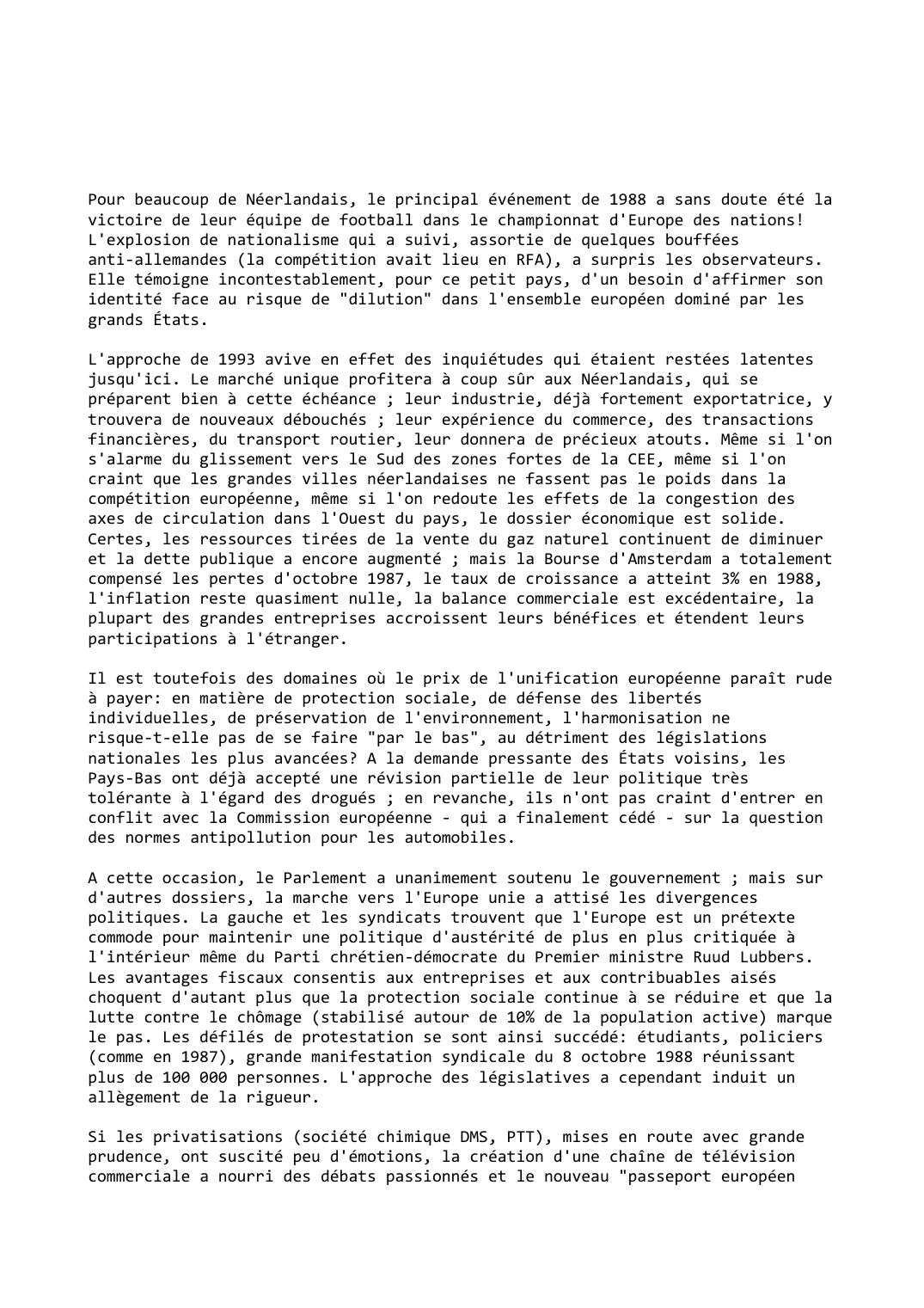 Prévisualisation du document Pays-Bas (1988-1989)