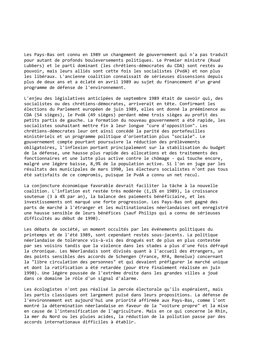 Prévisualisation du document Pays-Bas (1989-1990)