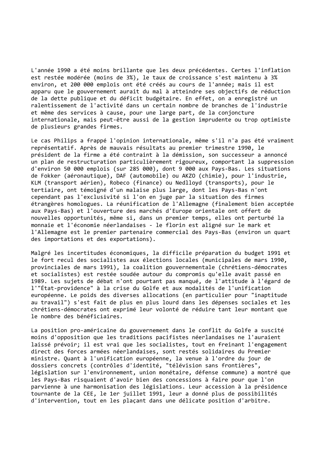 Prévisualisation du document Pays-Bas (1990-1991)