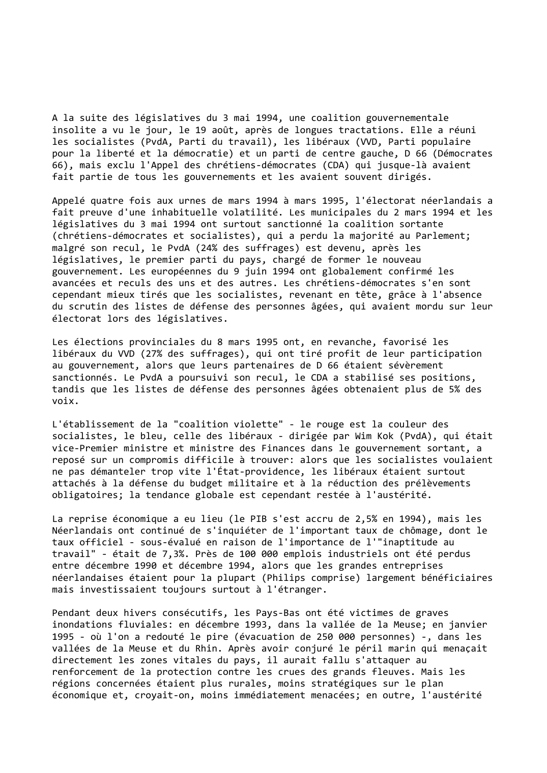 Prévisualisation du document Pays-Bas (1994-1995)