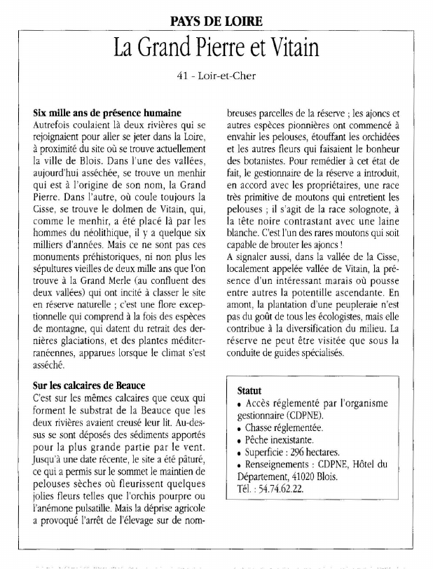 Prévisualisation du document PAYS DE LOIRE La Grand Pierre et Vitain.