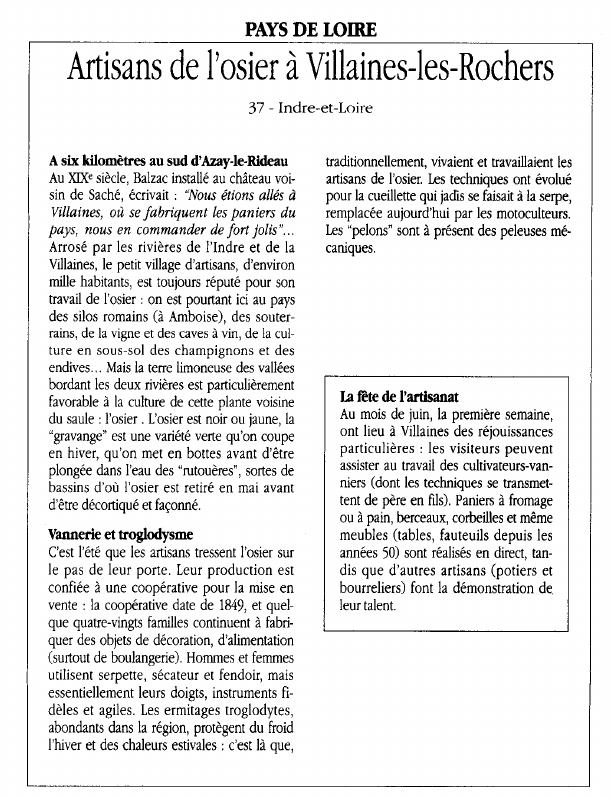 Prévisualisation du document PAYS DE LOIREArtisans de l'osier à Villaines-les-Rochers.