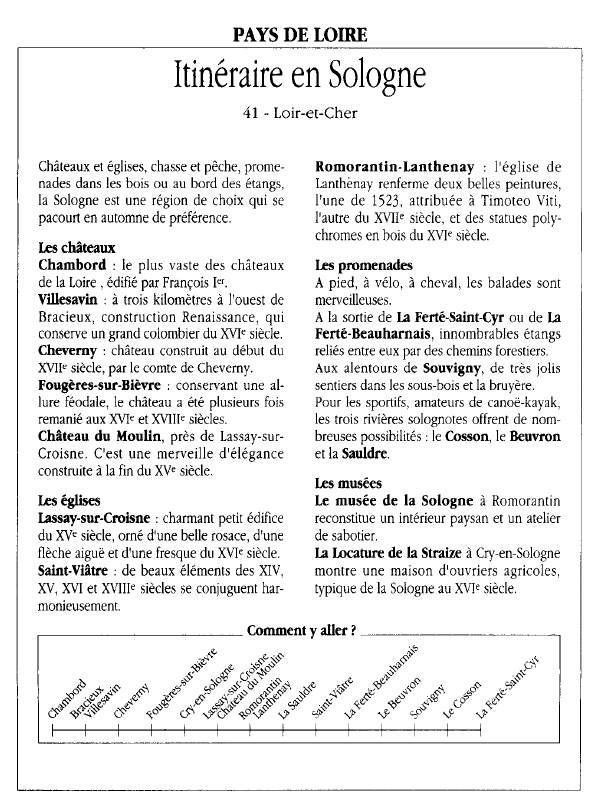 Prévisualisation du document PAYS DE LOIREItinéraire en Sologne.