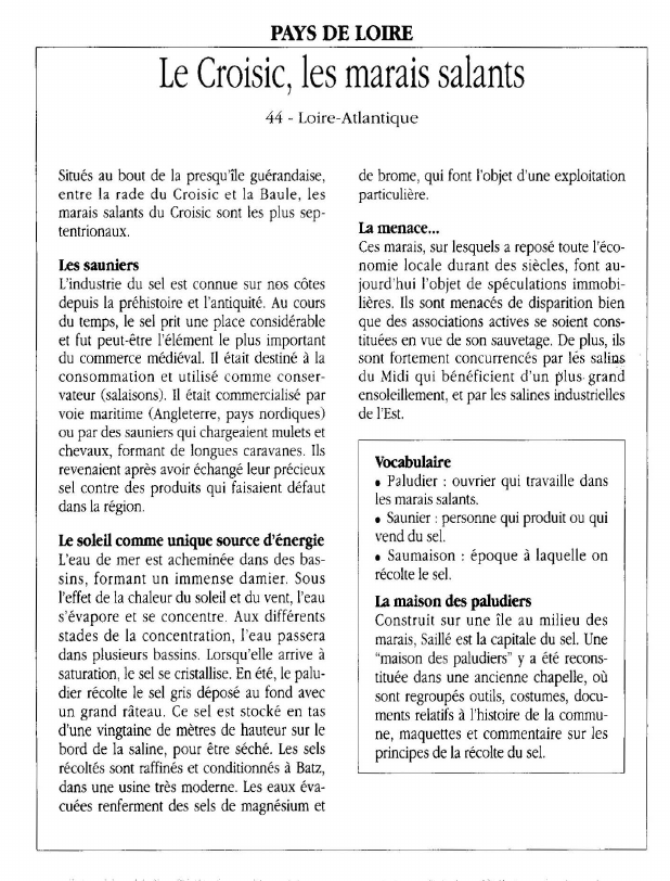 Prévisualisation du document PAYS DE LOIRELe Croisic, les marais salants.