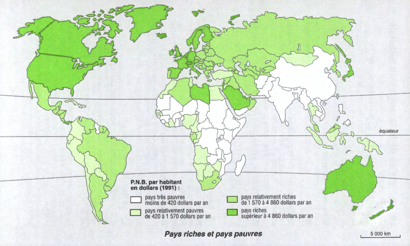 Prévisualisation du document Pays riches et Pays pauvres (carte)
