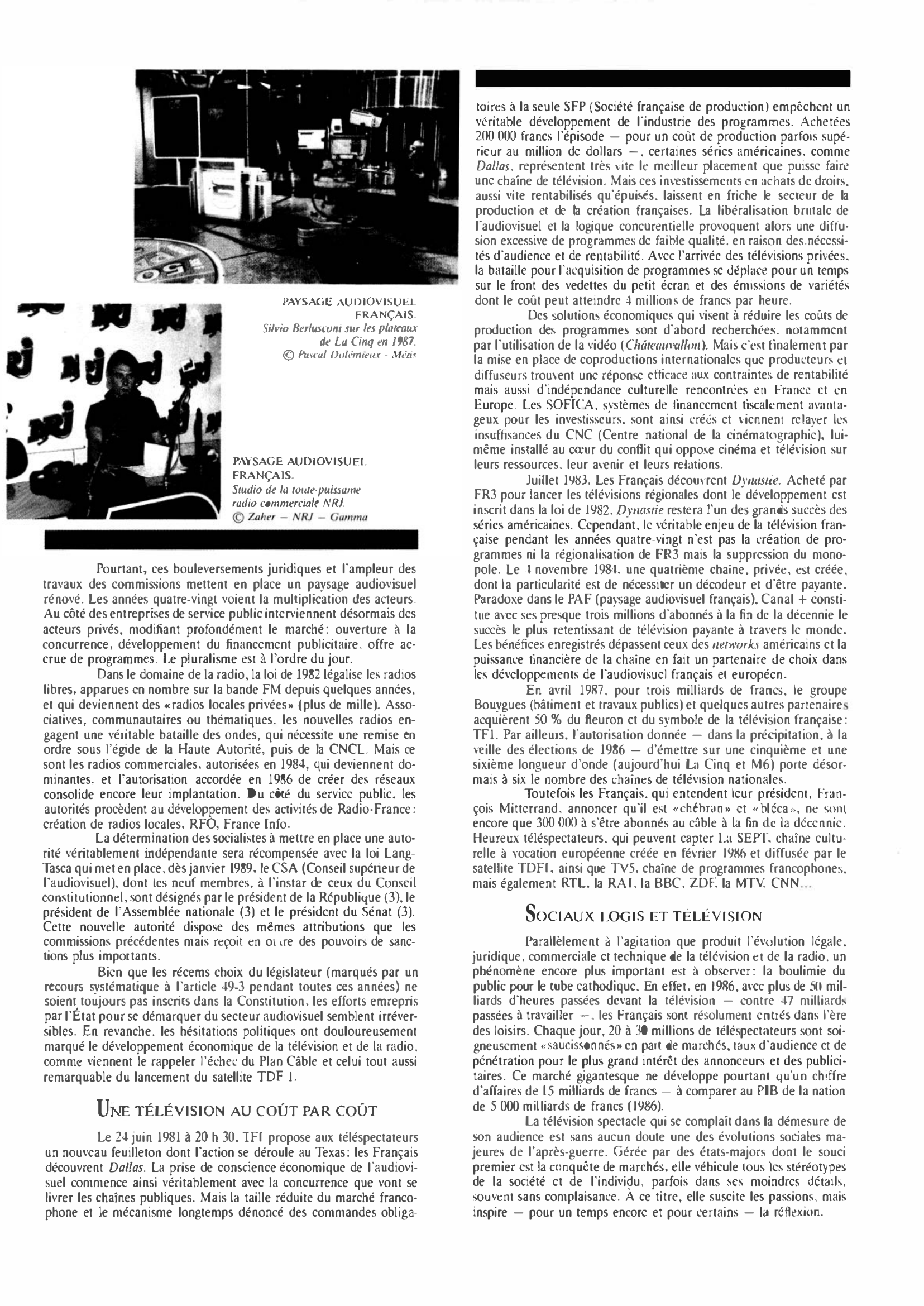 Prévisualisation du document PAYSAGE  Audiovisuel  FRANÇAISdans les années 1980: Histoire des médias