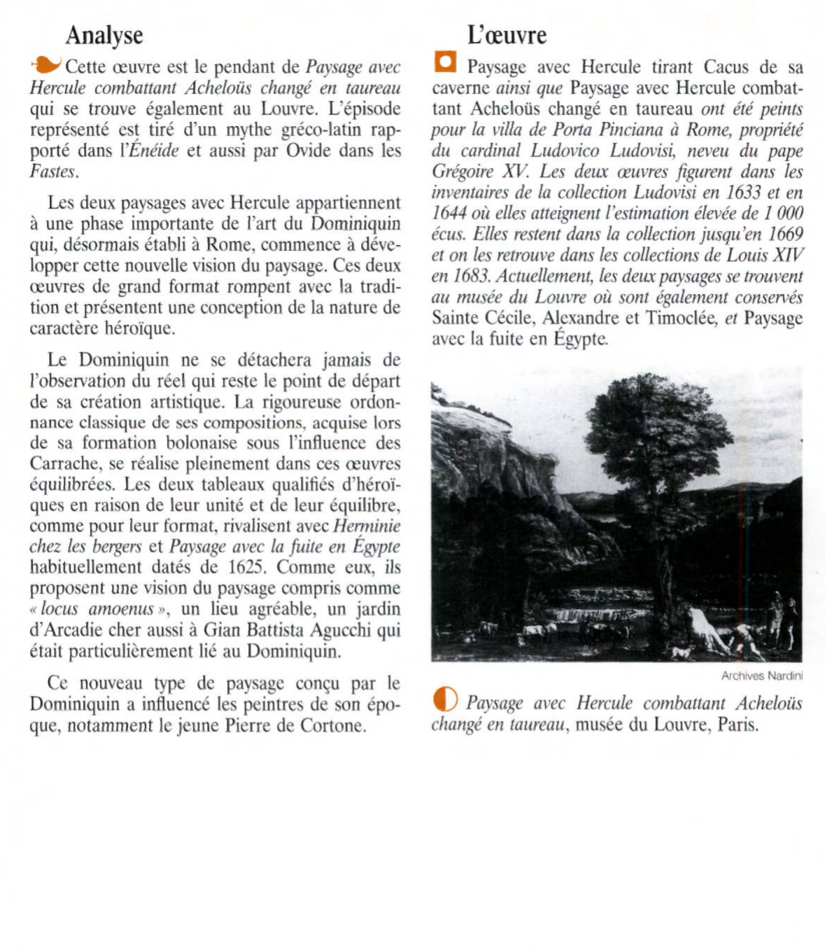 Prévisualisation du document PAYSAGE AVEC HERCULE TIRANT CACUS DE SA CAVERNE de le Dominiquin
